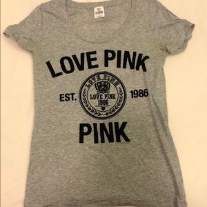 Victoria's Secret Gray Love Pink Tee